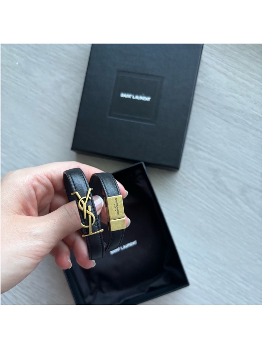 Saint Laurent Wrap Leather Bracelet - Picture 2 of 8